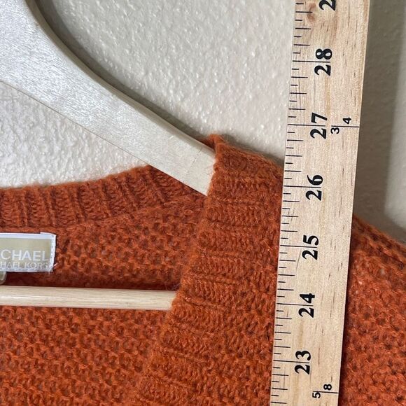 Michael Kors Sweater Women's Small Orange V-neck Wool Bland Casual - Picture 4 of 11